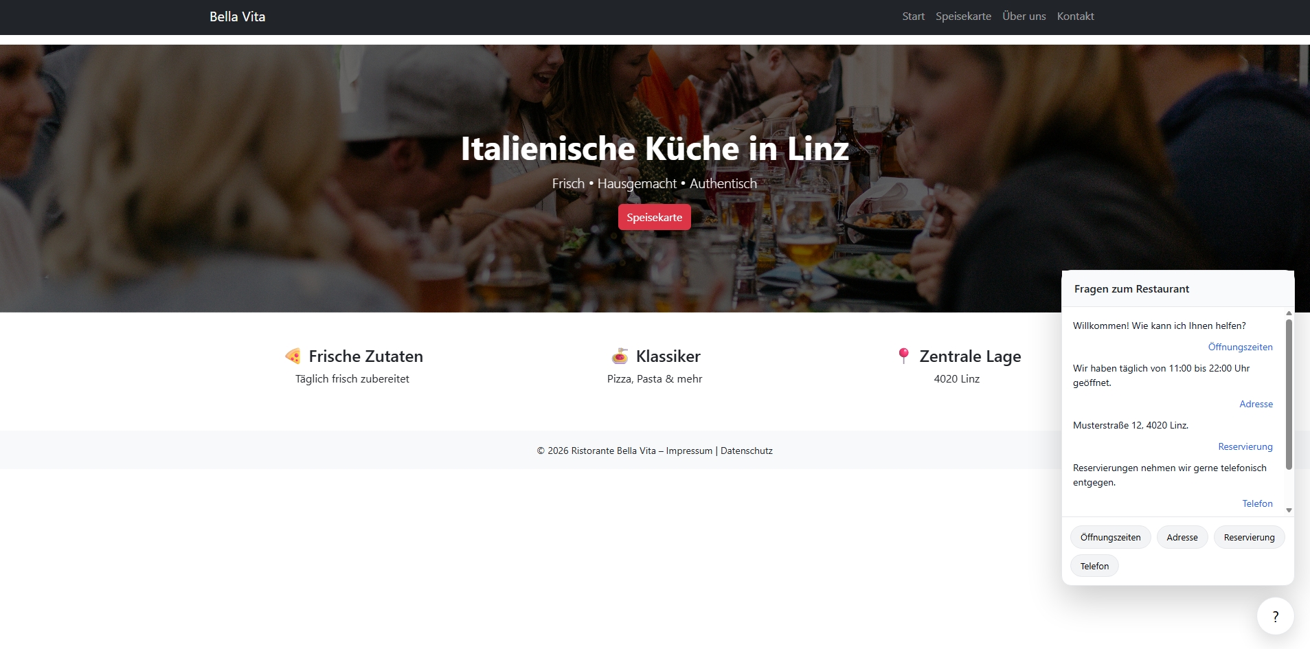 Website mit Chatbot